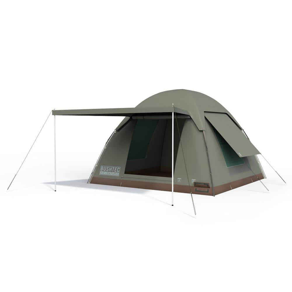 Green Canvas 6-Person Dome Camping Tent with Carry Bag