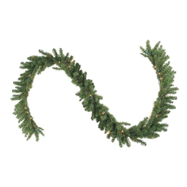 Glittery Bristle 108'' in. Lighted Faux Garland