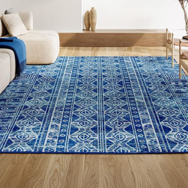 heritage modern rug carpet - 140×200cm Zig Zag Modern Heritage 5 X 7 (ft) Navy Indoor Distressed