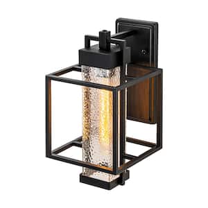 Kyra 1-Light Black Outdoor Hardwired Coach  Wall Sconce