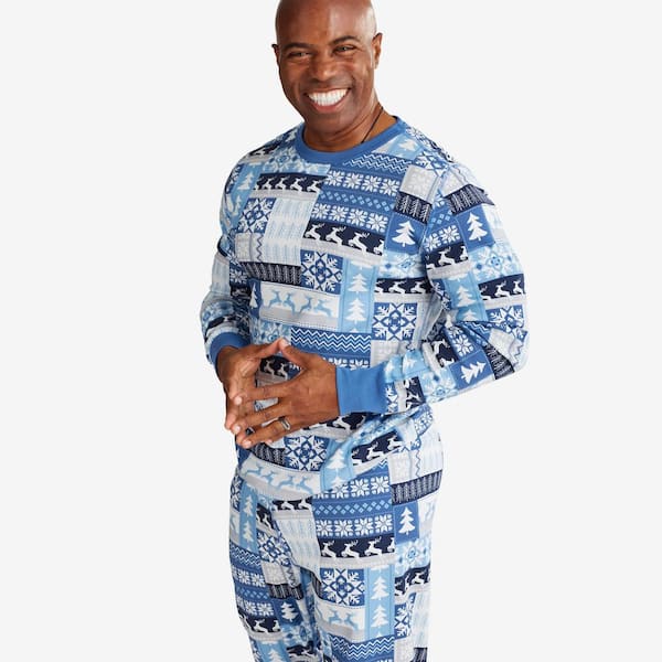 The Company Store Company Cotton Organic Family Snug Fit Fair Isle Medium  Blue Pet Pajamas 60017 - The Home Depot