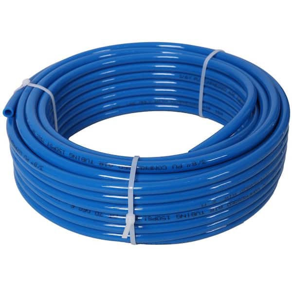 Garage Air Compressor Accessories Master Kit, 3/8 in. (9. 5MM) OD x 60 Feet PU Tubing, Blue Tubing