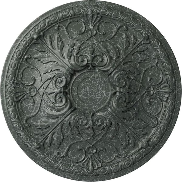 Ekena Millwork 26" x 3" Tristan Urethane Ceiling Medallion (Fits Canopies up to 5-1/2"), Athenian Green Crackle