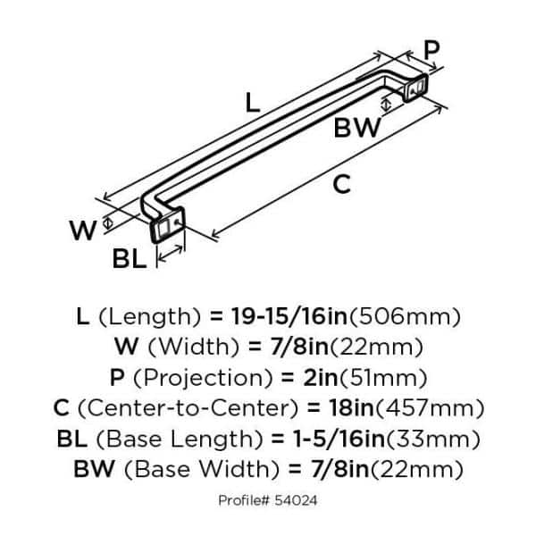 Modern Oil Rubbed Bronze Appliance Pull with Mounting Hardware