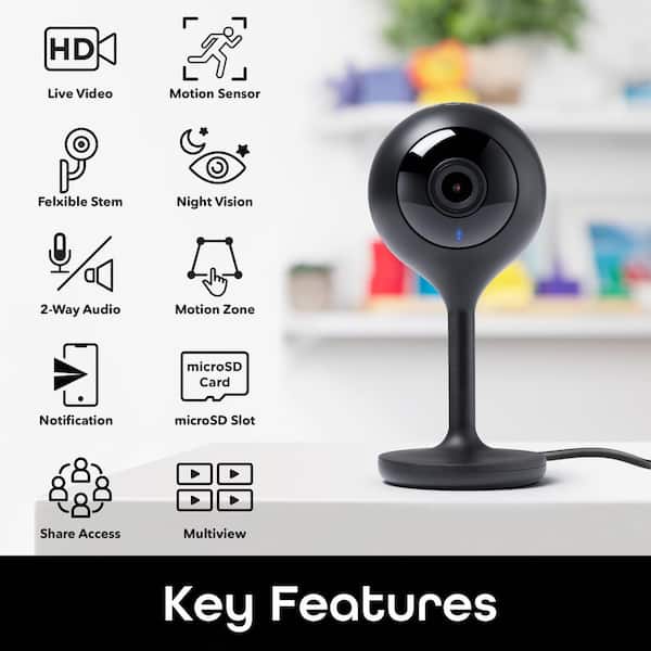 Geeni Look Indoor Smart Security Camera 720P, 2-Way Talk, Motion Sensor, Works with Alexa and Google Home (2-Pack)
