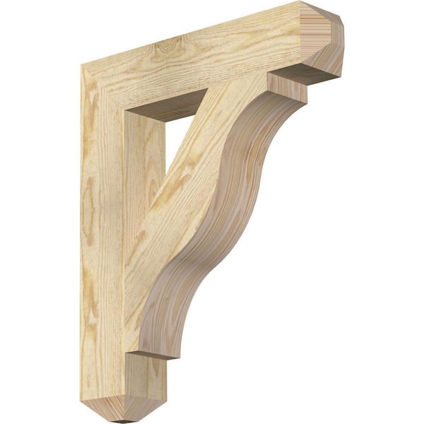 Ekena Millwork 4 in. x 24 in. x 20 in. Douglas Fir Funston Craftsman Rough Sawn Bracket