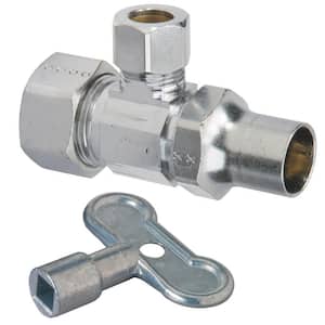 1/2 in. Nominal Compression Inlet x 3/8 in. Compression Brass Outlet Multi-Turn Angle Valve with Loose Key