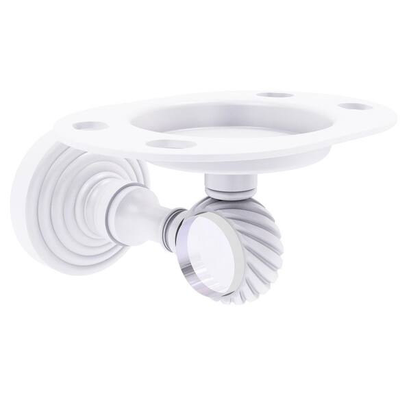 Allied Brass Pacific Grove Tumbler and Toothbrush Holder with Twisted Accents in Matte White