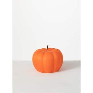 6 in. x 4 in. Pumpkin Decorative Candle, Orange