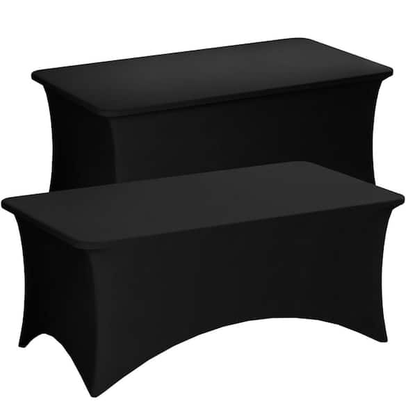 2 Pack 6FT Stretch Spandex Fitted Rectangular Table Covers, Washable Table Cloths