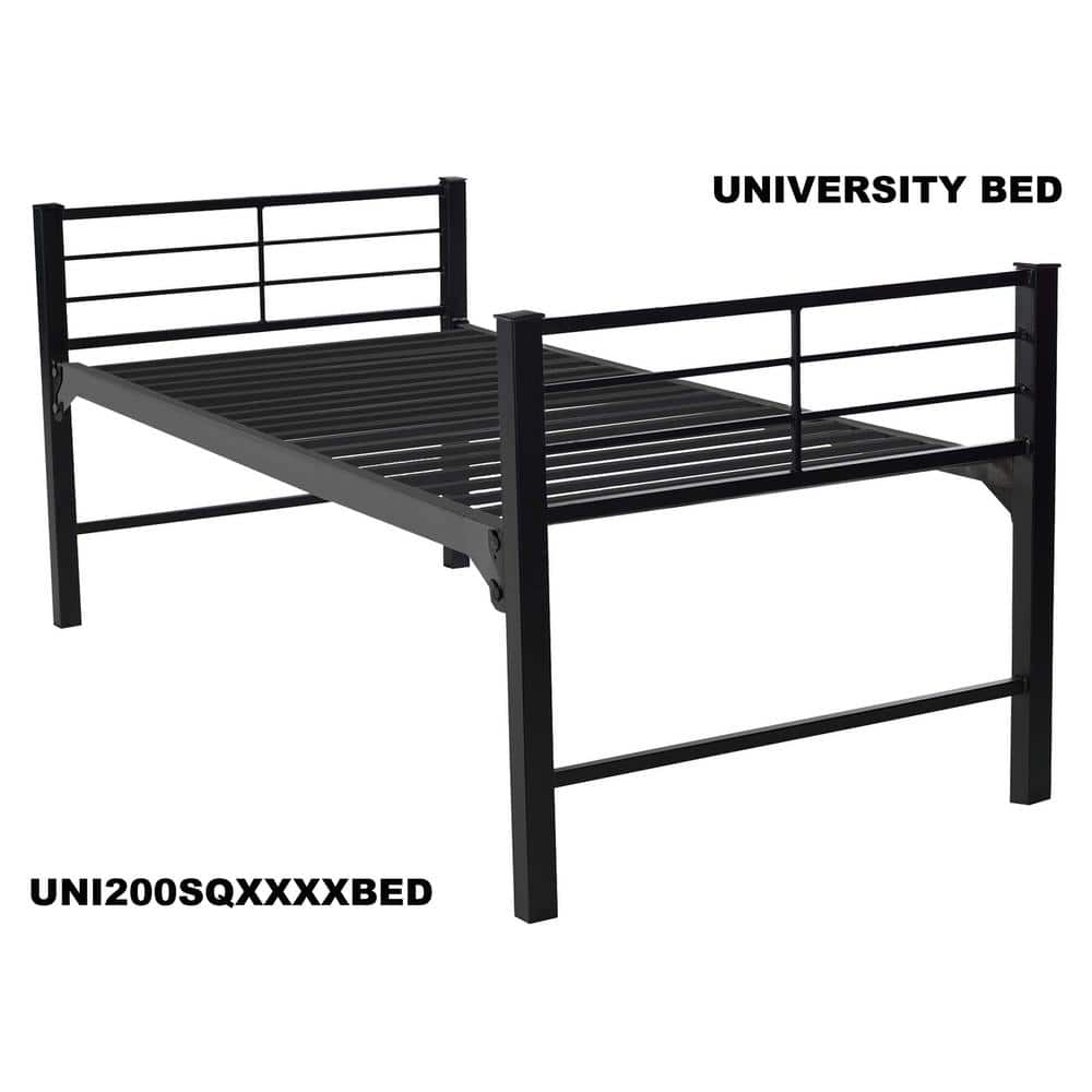 39 in. x 75 in. University Black Steel Bunkable Bed UNI200SQ3975BED