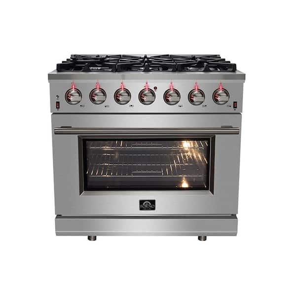 Forno Massimo 36 in. 6 Burner Freestanding Gas Range in Stainless Steel