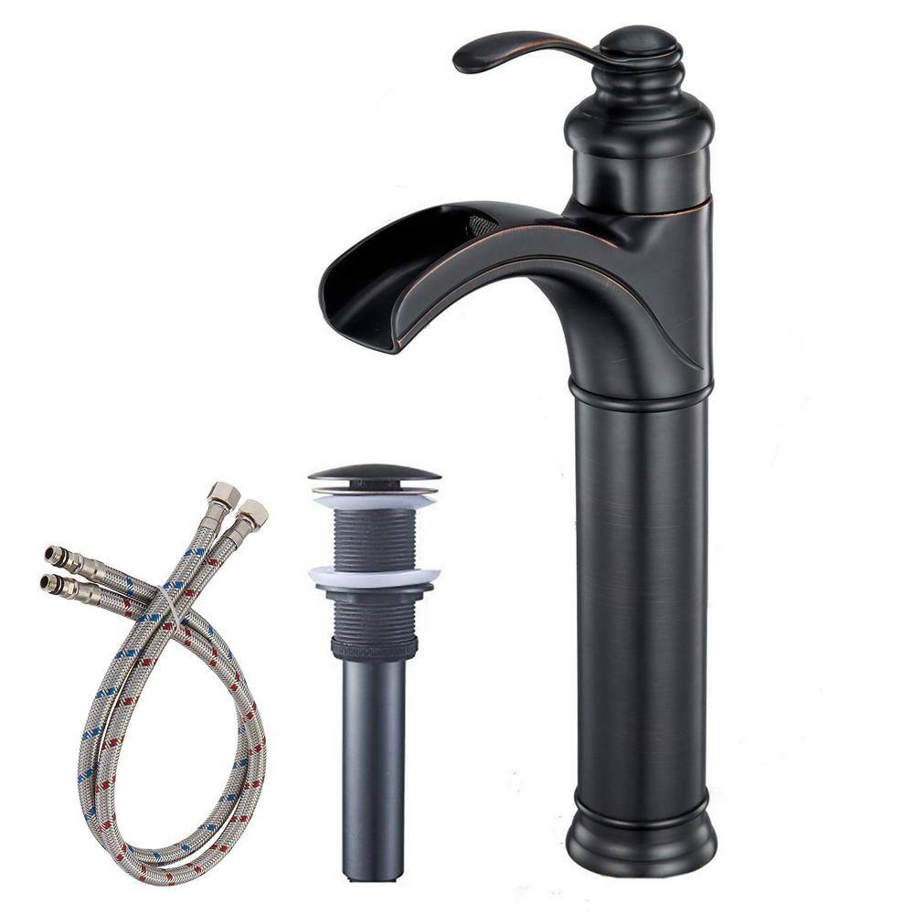 Single Handle Single-Hole Bathroom Vessel Sink Faucet Set with Pop-Up Drain