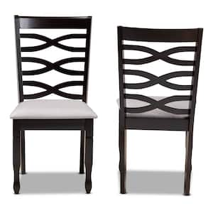 Lanier Grey and Dark Brown Fabric Dining Chair (Set of 2)