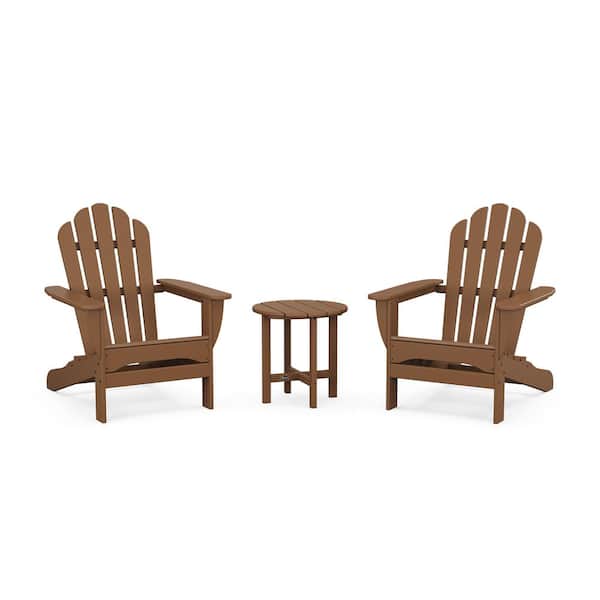 Trex Outdoor Furniture 3-Piece Plastic Adirondack Patio Conversation Set in Tree House,Monterey Bay