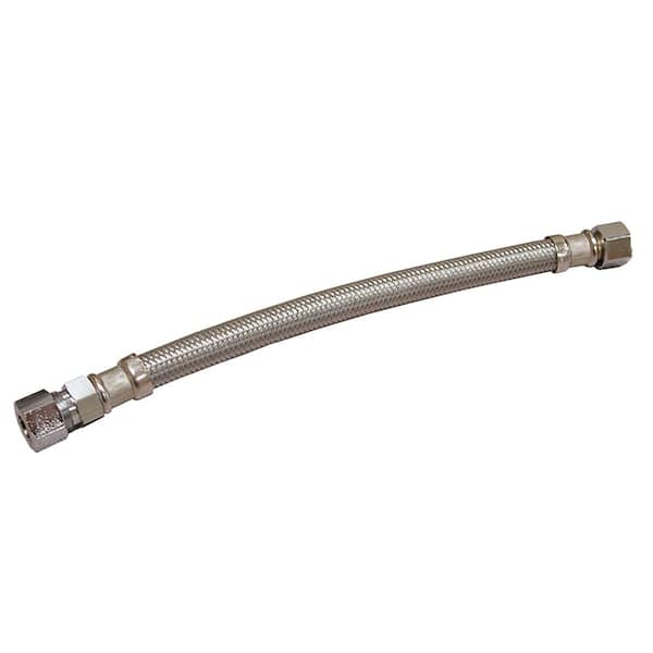 JONES STEPHENS 3/8 in. Compression x 3/8 in. O.D. Compression x 9 in. L Flexible Braided Stainless Steel Delta Style Faucet Connector