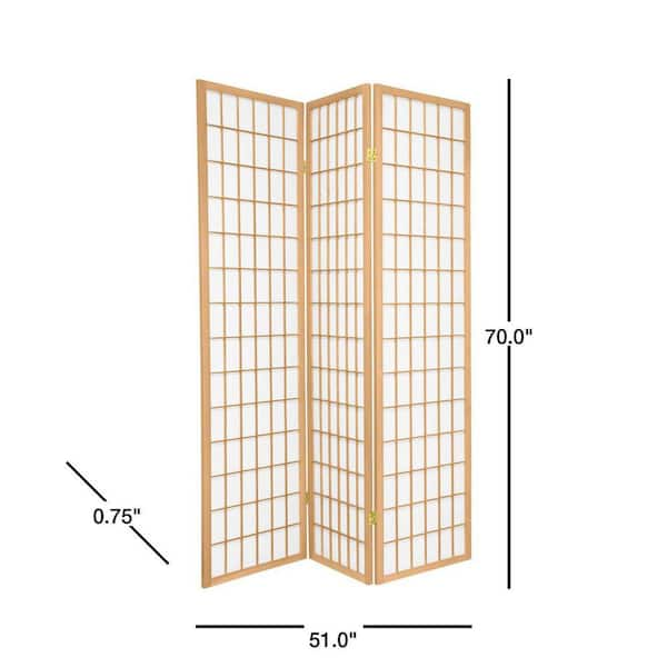 6 ft. Natural 3-Panel Room Divider