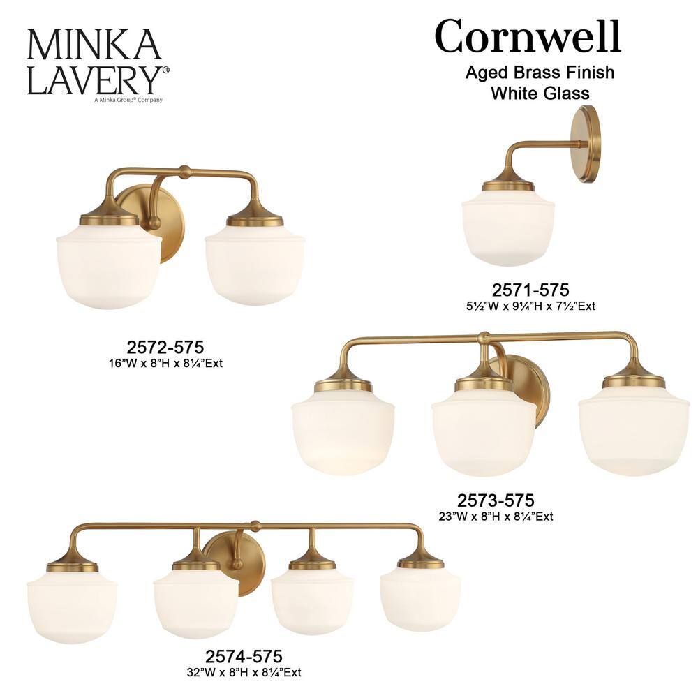 Cornwell Brushed Nickel and Opal Glass 2-Light Bath Vanity