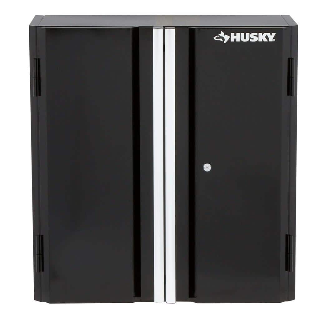 Husky Ready-to-Assemble 24-Gauge Steel Wall Mounted Garage Cabinet in Black (28 in. W x 29.7 in. H x 12 in. D) G2802W-US - The Home Depot