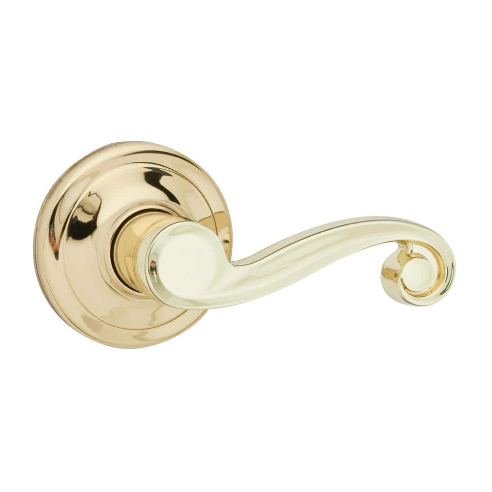 Kwikset Lido Polished Brass Passage Hall/Closet Door Lever 720LL 3 6AL ...