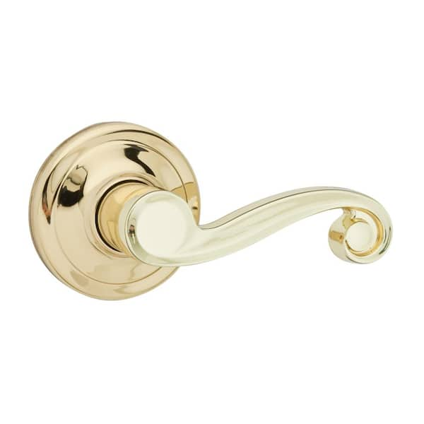 Kwikset Lido Polished Brass Passage Hall/Closet Door Lever