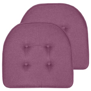 Solid Memory Foam 17 in. x 16 in. U-Shape Non-Slip Indoor/Outdoor Chair Seat Cushion, Purple (2-Pack)
