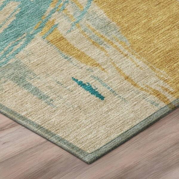 Chantille Machine Washable Indoor/Outdoor Abstract ACN2957 Teal 10 ft. x 14 ft. Area Rug