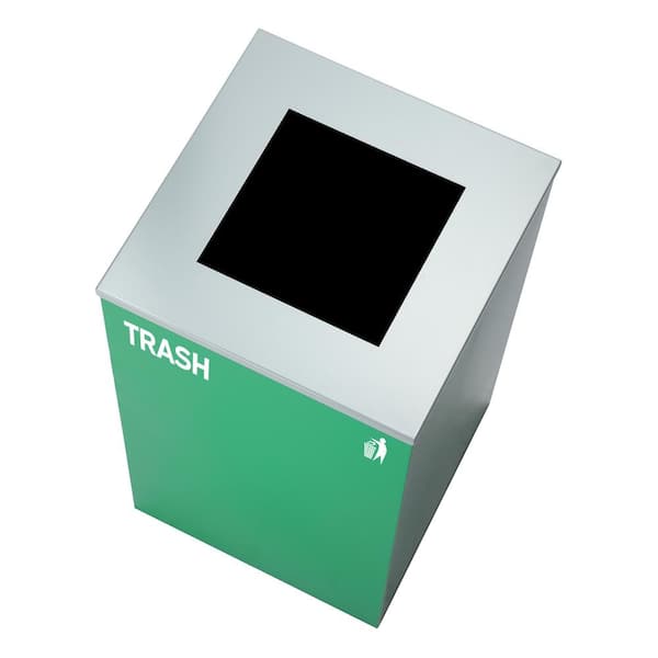 Alpine Industries 29 Gal. Green Steel Square Vented Indoor Trash