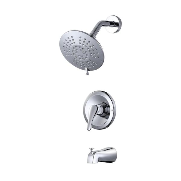 Single Handle 5-Spray Tub and Shower Faucet 1.8 GPM in Polished Chrome (Brass Valve Included)