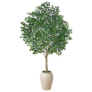 9 ft. Artificial Ficus Tree with Planter, Large Faux Ficus Silk Tree for Indoor Home Decor and Housewarming Gift