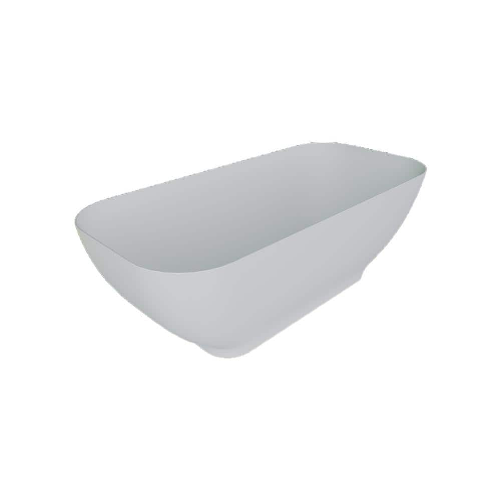 Luxury 67 in. x 29.5 in. Soaking Bathtub with Center Drain in Matte White