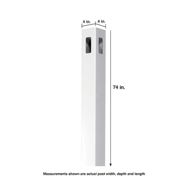Veranda LaFayette 4 in. x 4 in. x 6 ft. White Vinyl Routed Fence Corner Post