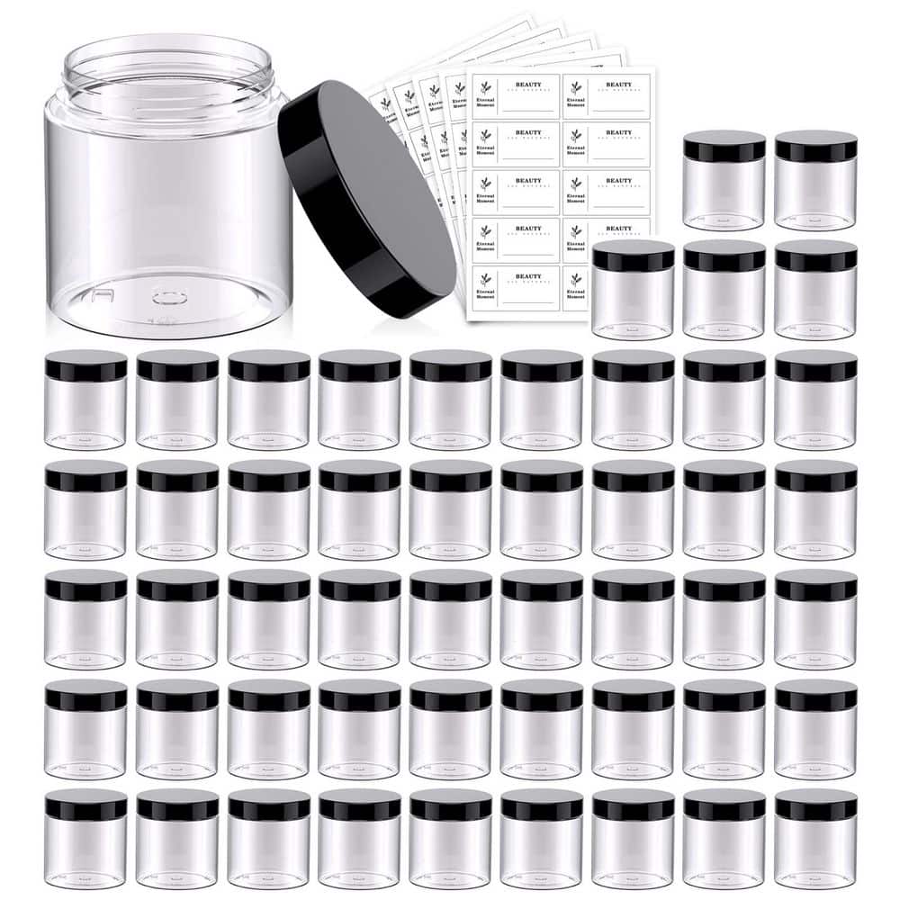 4 oz. Plastic Jars for Lotion, Cream, Ointments, Makeup, Rhinestone, Samples, Pot, and Travel Storage, Clear (50-Pack) price history on PriceWatchPro