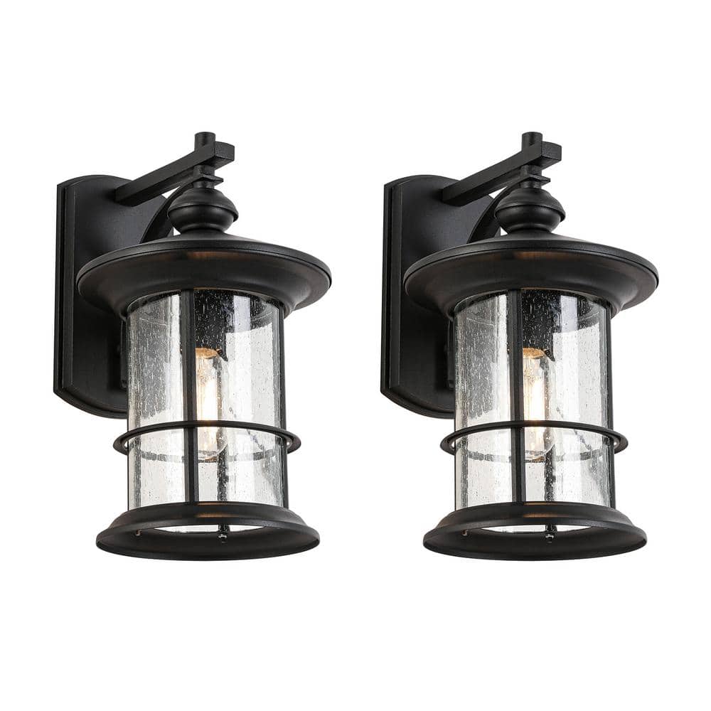 2-Pakes 1-Light Textured Black not Motion Sensing Dusk to DaWn Outdoor Hard