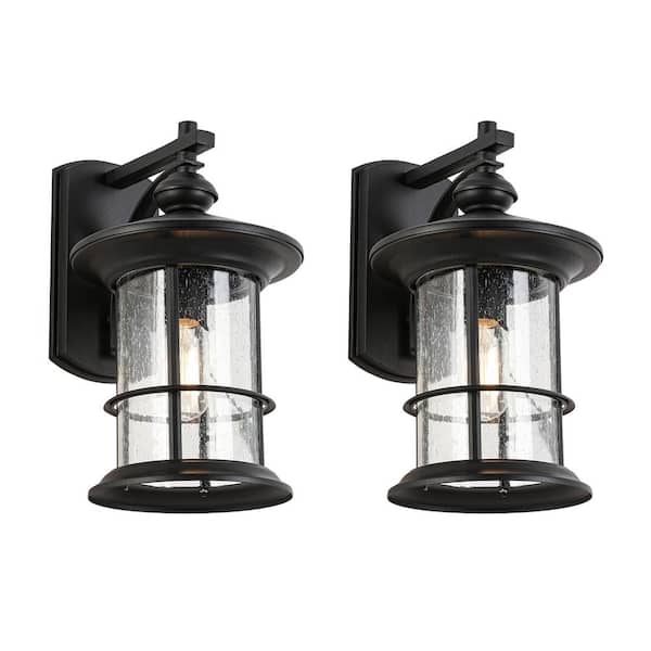 2025年レディースファッション福袋特集 Jushua 1-Light Textured Black Not Motion Sensing Dusk to ライト・ランタン