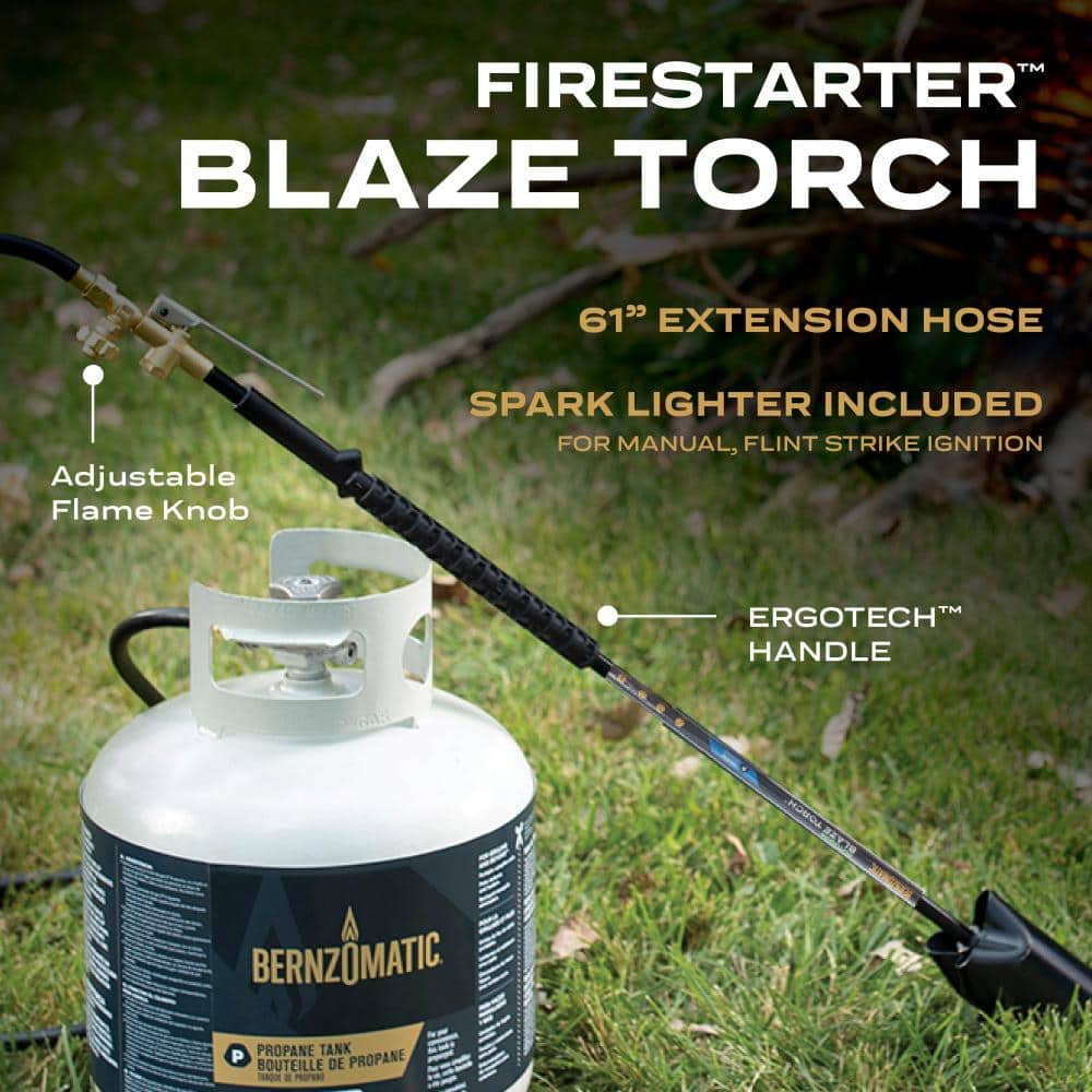 Adjustable Wide Brush Flame Propane Torch with Ergonomic Handle