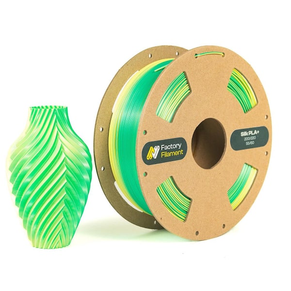 1. 75mm Green and Yellow Silk PLA 3D Printer Filament, 1 KG Spool, Dimensional Accuracy +/-0.02 mm