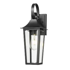 Gannon 17.25 in. Black Outdoor Hardwired Wall Sconce with no bulbs included