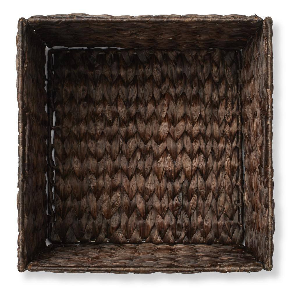 Espresso Water Hyacinth Handwoven Storage Baskets, Set of 4