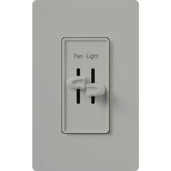 Lutron Skylark Combination Fan and Light Control, 3-Speed, 1.5 Amp Fan/300W Incandescent, Single-Pole, Gray (S2-LFSQH-GR)