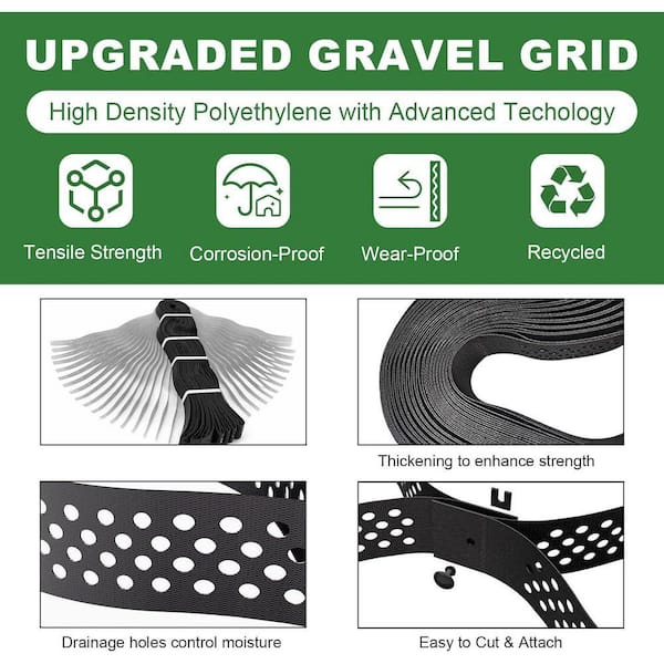 196.8 in. x 79.2 in. x 2 in. Black Plastic Honeycomb Gravel