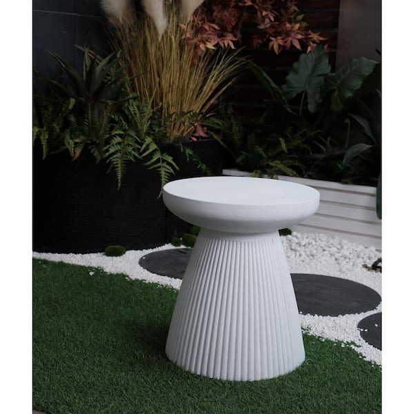 Unbranded 18.1 in. H Ceramic Outdoor Side Table Decorative Garden End Table
