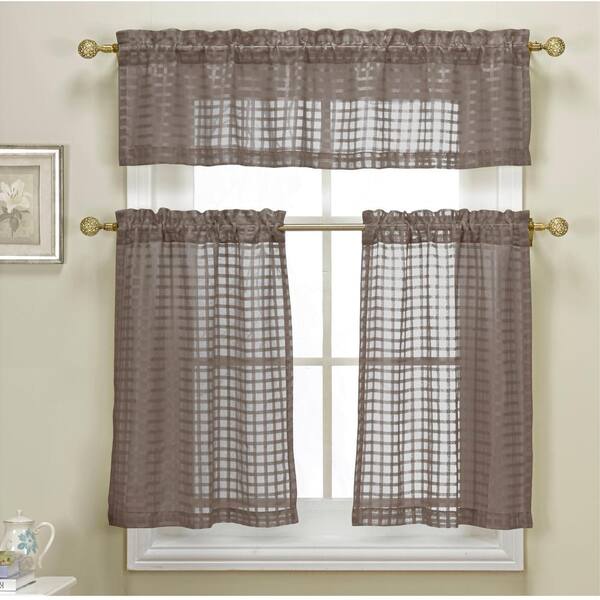 Duck River Taupe Solid Rod Pocket Room Darkening Curtain - 60 in. W x 16 in. L (Set of 2)