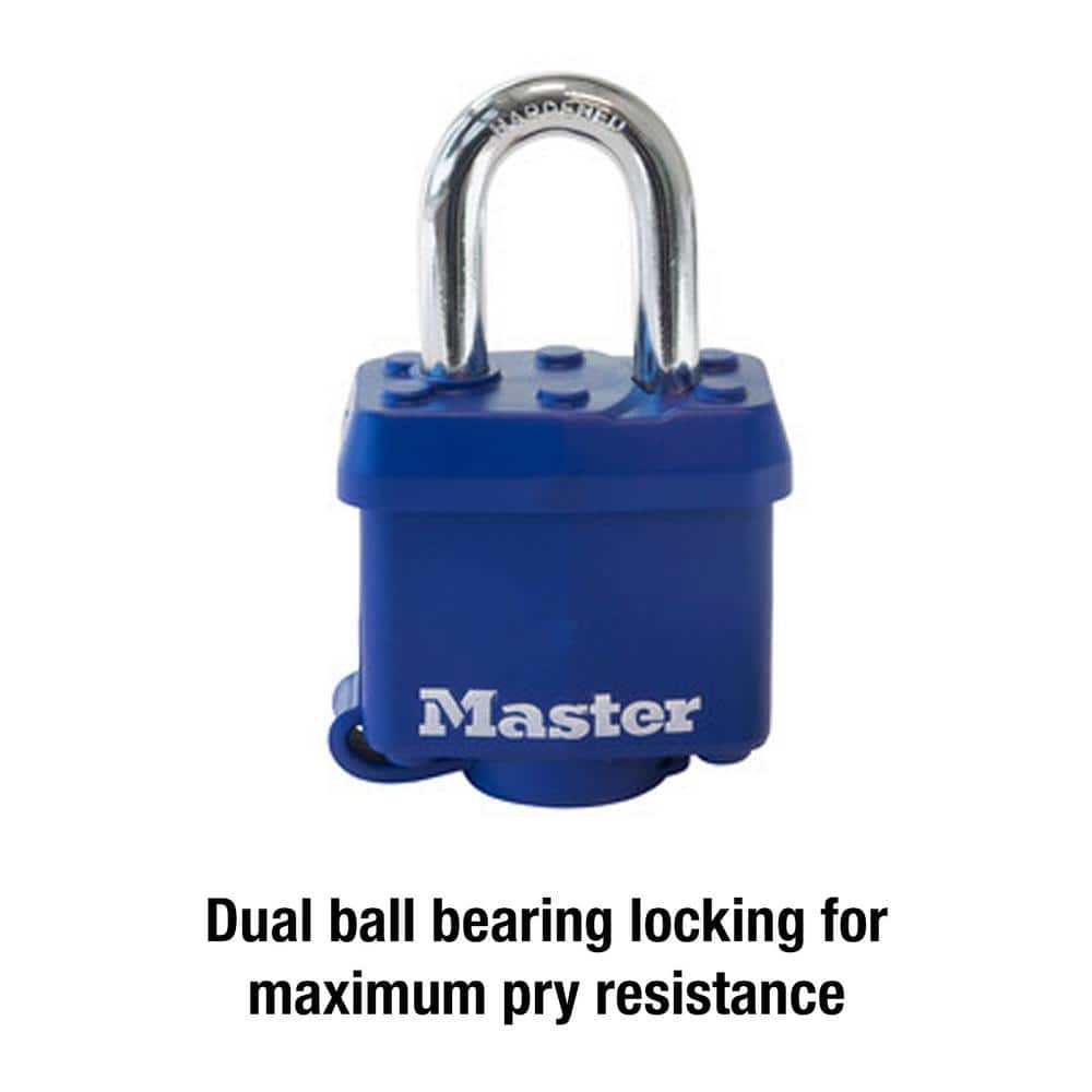 Blue Vinyl Covered Steel Weatherproof Padlock with Key