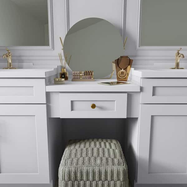 30 in. W x 21 in. D x 7 in. H Ready to Assemble Solid Wood Shaker Knee Drawer Base Kitchen Cabinet in White