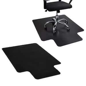 Black 35.5 in. W x 47.5 in. L PVC Office Chair Mat for Hardwood Floors Under Desk Floor Protector (2-Pack)