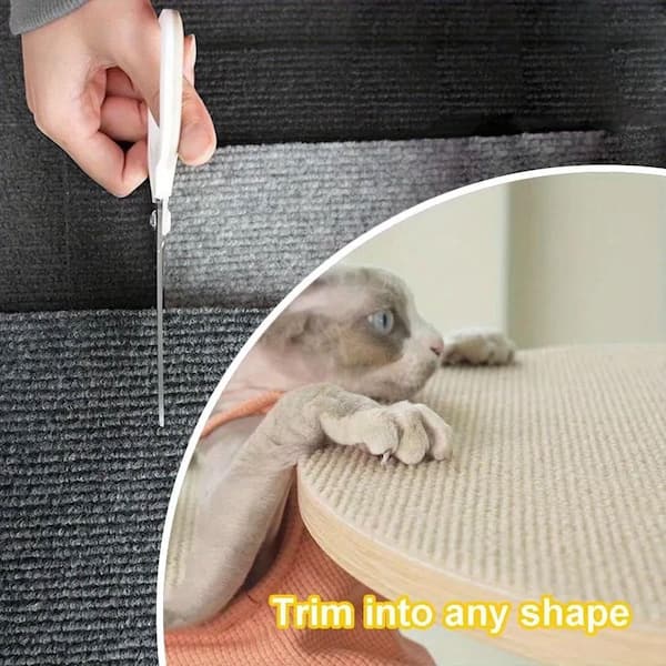 Tailorable Cat Repellent Scratching Mat DIY Self Adhesive Cat Sratcher Furniture Protector in Dark Gray 2 Pack