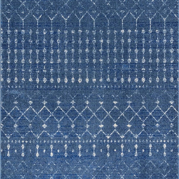 Blythe Modern Moroccan Trellis 4 ft. Dark Blue Square Rug