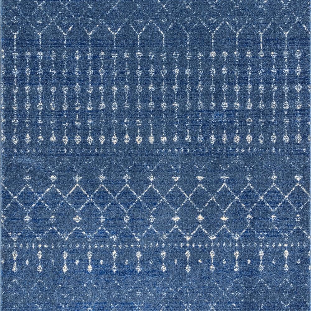 nuLOOM Blythe Modern Moroccan Trellis 6 ft. Dark Blue Square Rug