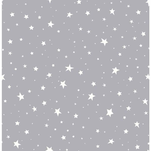 Brewster Grey Stars Grey Paper Strippable Roll (Covers 56.4 sq. ft.)